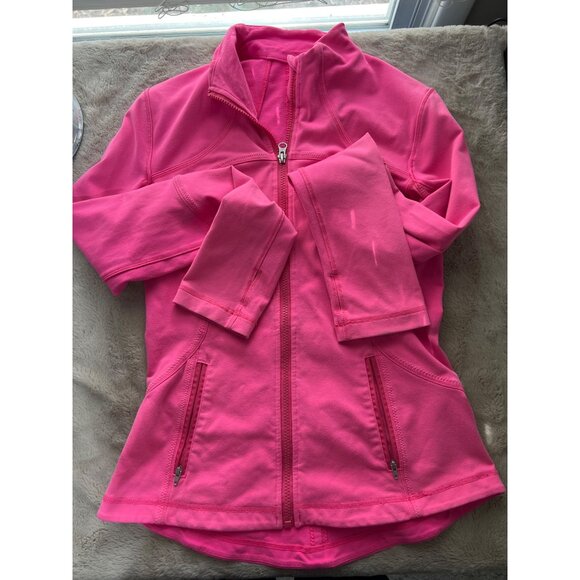 Lululemon Pink Define Zip-Up Jacket Womens Size 8 Cotton/Spandex Fitted Athleti - Picture 6 of 8